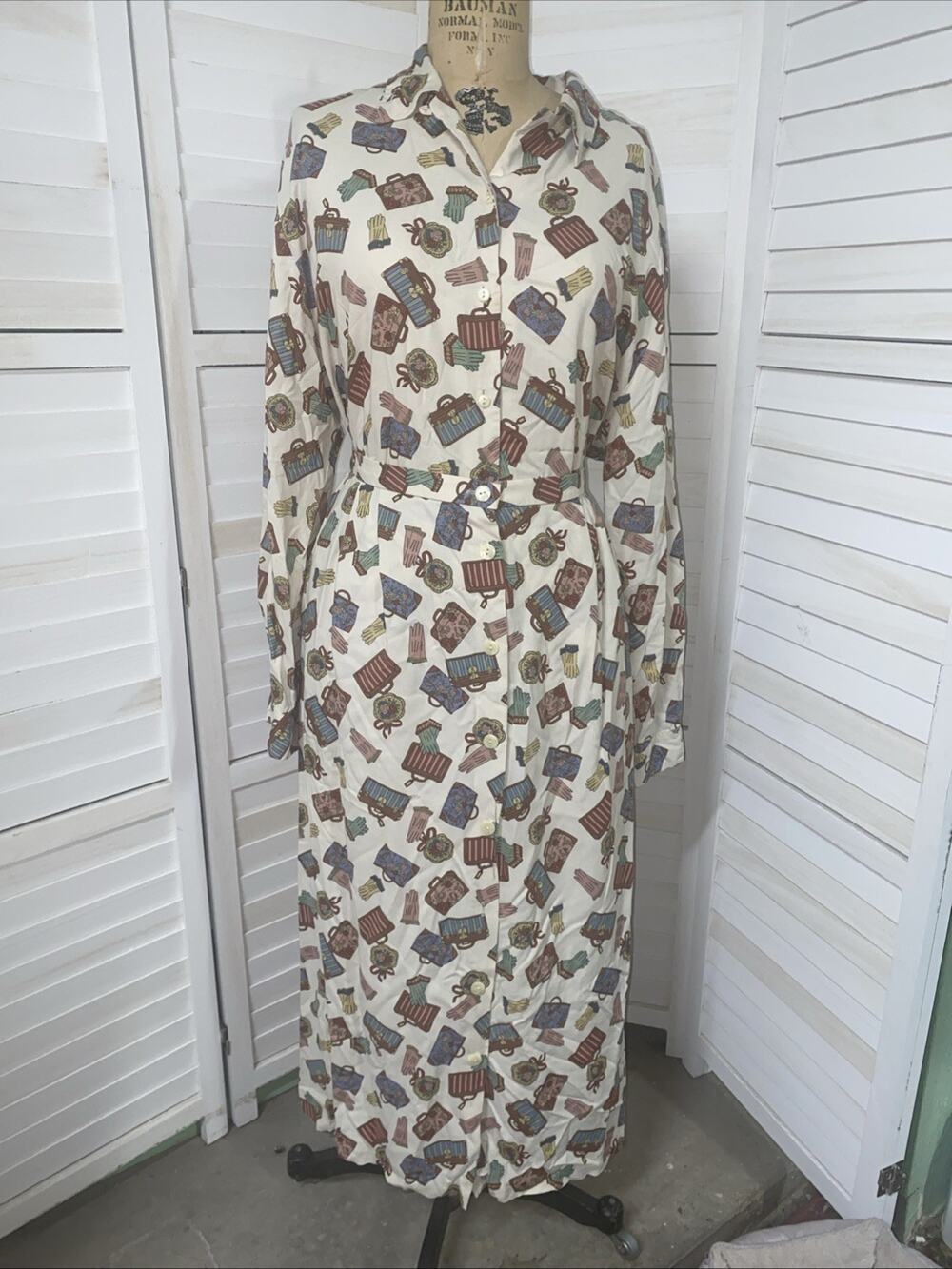VINTAGE 90s Pendleton Patterned Top and Skirt Set Women’s Sz 18 Purse Gloves